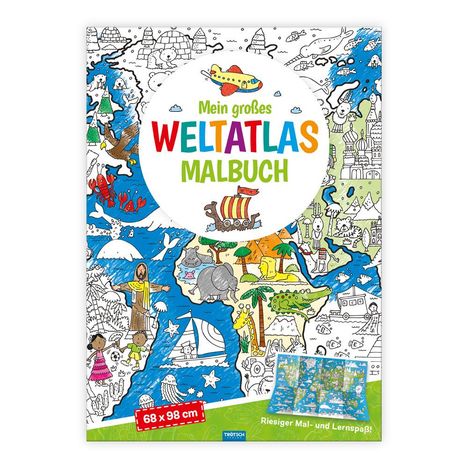 Trötsch Malbuch Mein großes Weltatlas Malbuch, Buch