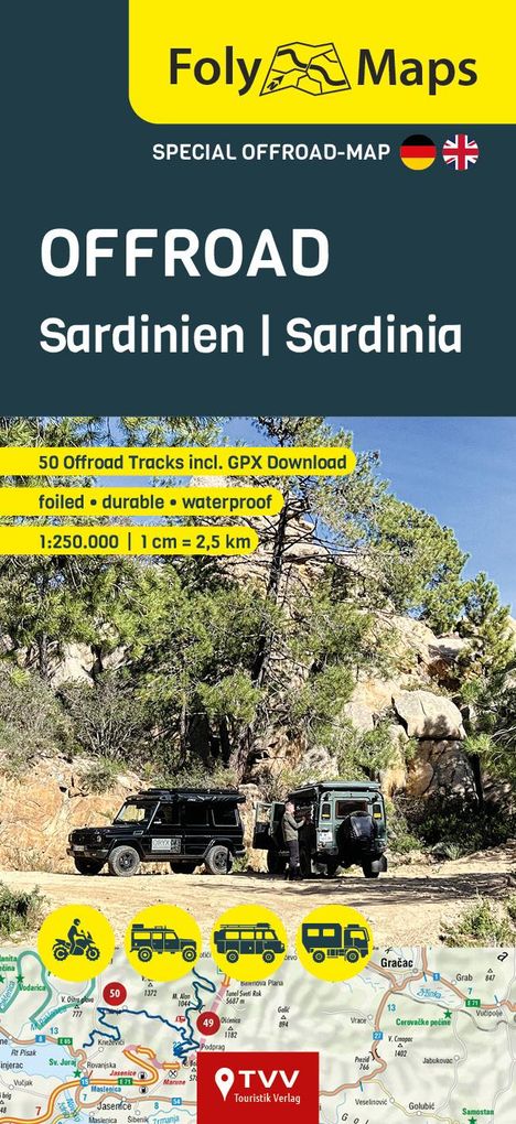 FolyMaps OFFROAD Sardinien 1:250 000, Karten