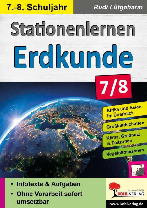 Rudi Lütgeharm: Stationenlernen Erdkunde / Klasse 7-8, Buch