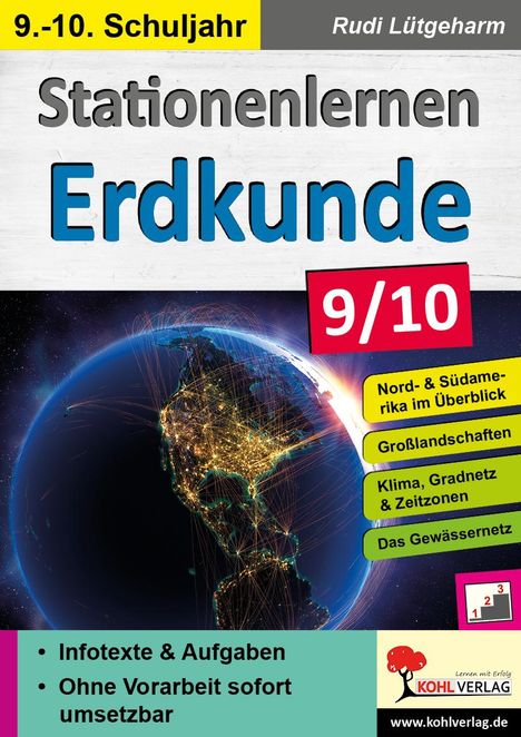 Rudi Lütgeharm: Stationenlernen Erdkunde / Klasse 9-10, Buch