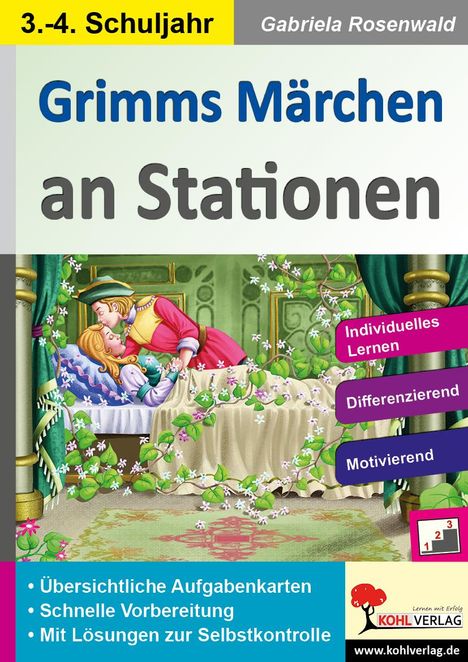Gabriela Rosenwald: Grimms Märchen an Stationen / Klasse 3-4, Buch