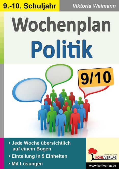 Viktoria Weimann: Wochenplan Politik / Klasse 9-10, Buch