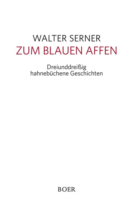 Walter Serner: Zum blauen Affen, Buch