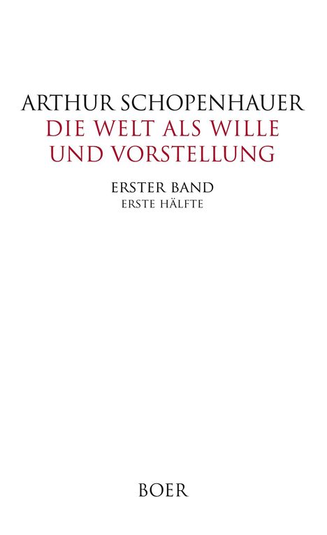 Arthur Schopenhauer: Die Welt als Wille und Vorstellung Band I,1, Buch