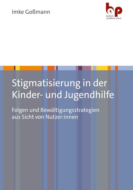 Titel: "Stigmatisierung in der Kinder- und Jugendhilfe". Farbige vertikale Streifen, Logo in rot.