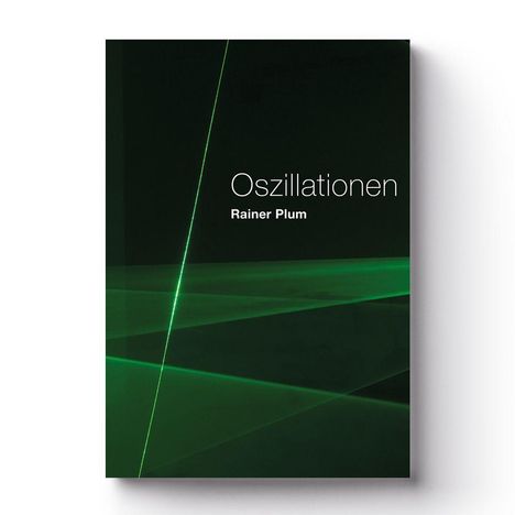 „Oszillationen“ und „Rainer Plum“ sind in Weiß auf dunklem Hintergrund mit grünen Lichtlinien.