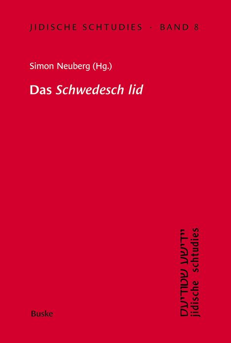 Jidische Schtudies 8: Das Schwedesch lid, Buch