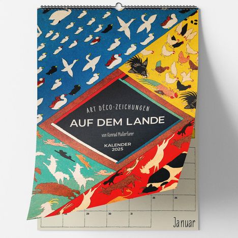 Auf dem Lande. Art Déco Zeichnungen von Konrad Mullerfurer. Wandkalender 2025, Kalender