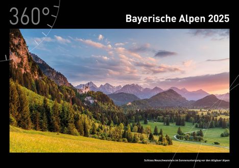 360° Bayerische Alpen Premiumkalender 2025, Kalender