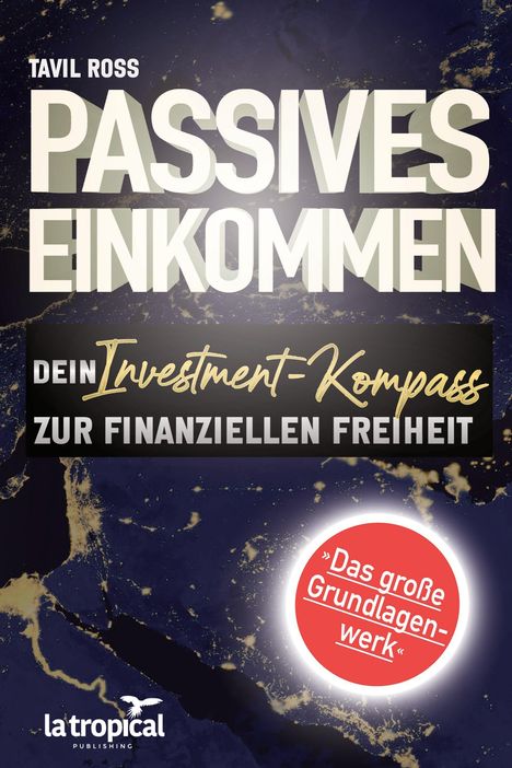 "Passives Einkommen: Dein Investment-Kompass zur finanziellen Freiheit." Dunkler Hintergrund mit Weltkartenmotiv.