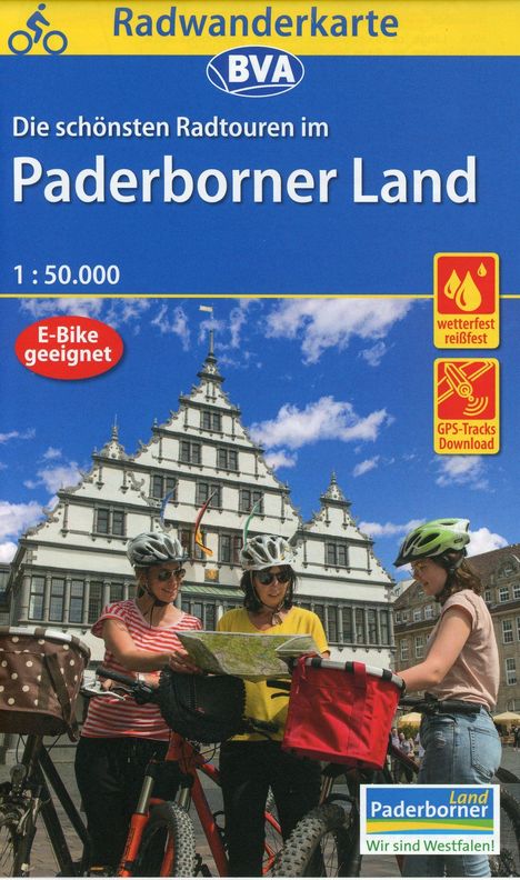 Radwanderkarte BVA Die schönsten Radtouren im Paderborner Land 1:50.000, reiß- und wetterfest, GPS-Tracks Download, Karten