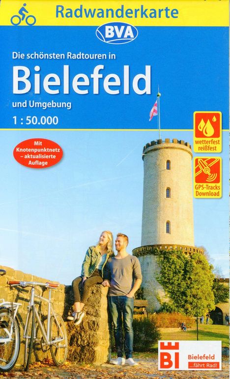 Radwanderkarte BVA Radwandern in Bielefeld und Umgebung 1:50.000, reiß- und wetterfest, GPS-Tracks Download, Karten