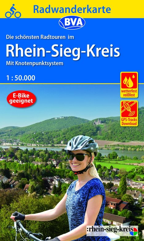 Radwanderkarte BVA Radwandern im Rhein-Sieg-Kreis 1:50.000, reiß- und wetterfest, GPS-Tracks Download, Karten