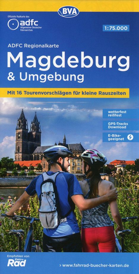 ADFC-Regionalkarte Magdeburg &amp; Umgebung, 1:75.000, mit Tagestourenvorschlägen, reiß- und wetterfest, E-Bike-geeignet, GPS-Tracks-Download, Karten