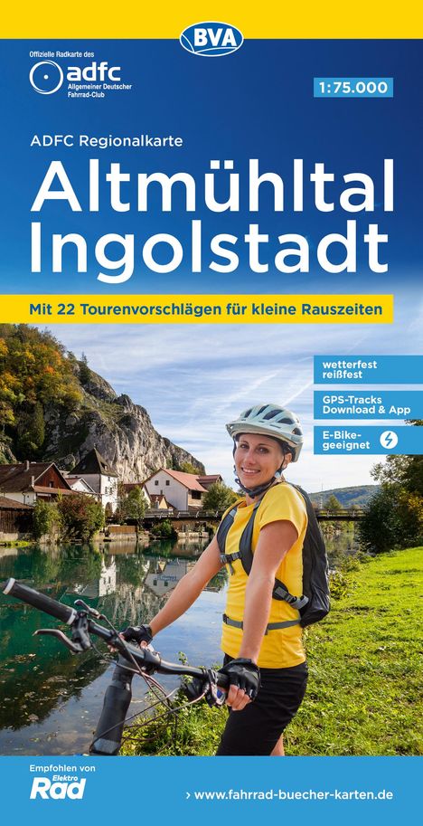 ADFC-Regionalkarte Altmühltal Ingolstadt, 1:75.000, mit Tagestourenvorschlägen, reiß- und wetterfest, GPS-Tracks Download, Karten