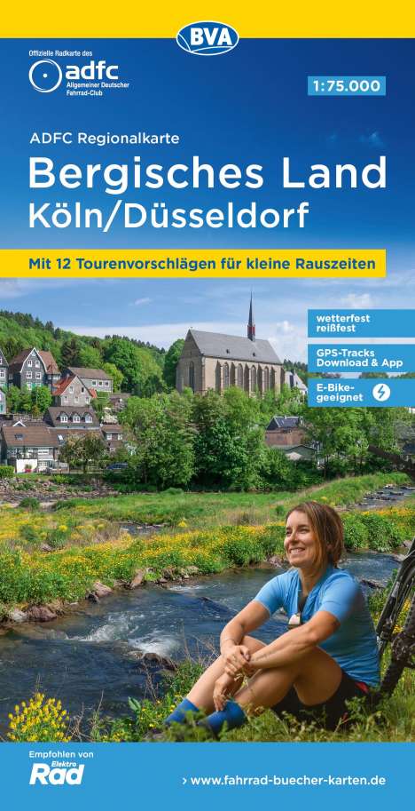 ADFC-Regionalkarte Bergisches Land Köln/Düsseldorf 1:75.000, reiß- und wetterfest, GPS-Tracks Download, Karten