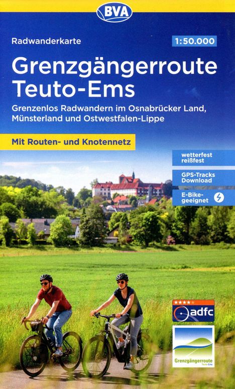 Radwanderkarte BVA Radwandern auf der Grenzgängerroute Teuto-Ems 1:50.000, reiß- und wetterfest, GPS-Tracks Download, Karten