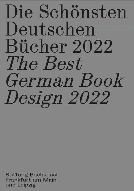 Die Schönsten Deutschen Bücher 2022, Buch