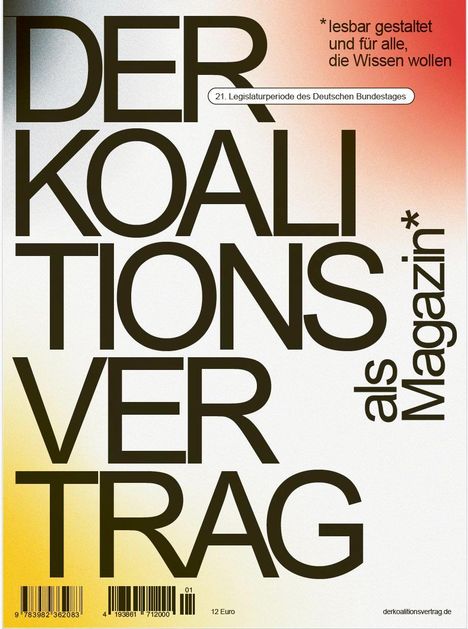 Der Koalitionsvertrag als Magazin, Buch