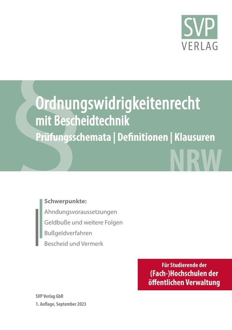 Ordnungswidrigkeitenrecht mit Bescheidtechnik, Buch