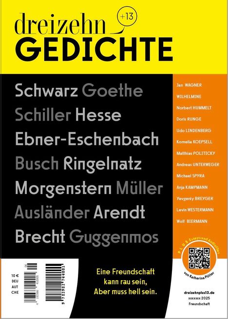 dreizehn +13 Gedichte, Buch