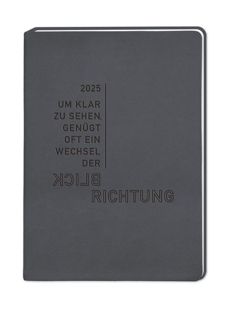 Terminplaner Lederlook 2025 Schwarz, Buch