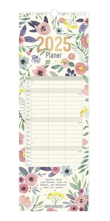 Paarplaner 2025 Floral, Kalender