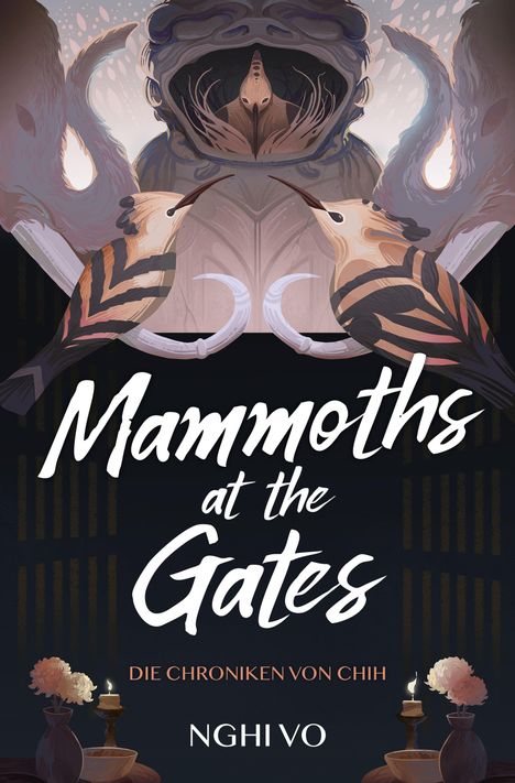 "Mammoths at the Gates", die Chroniken von Chih. Zwei Vögel, ein Mammut und Blumen.