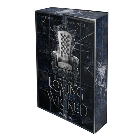 Titel: "LOVING THE WICKED"; ein antiker Sessel in einem dunklen, dramatischen Hintergrund.