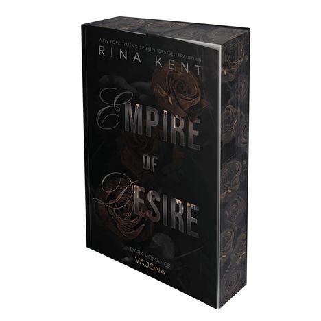 Das Buch "Empire of Desire" von Rina Kent zeigt Rosen auf dunklem Hintergrund.