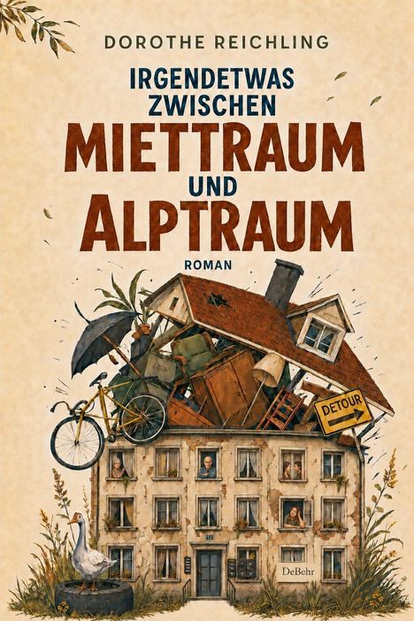 "Irgendetwas zwischen Miettraum und Alptraum", Roman von Dorothe Reichling. Ein überladenes Haus mit skurrilen Details.