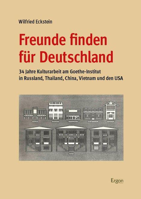 "Freunde finden für Deutschland" von Wilfried Eckstein zeigt Zeichnungen von Gebäudeausfassaden aus verschiedenen Städten.