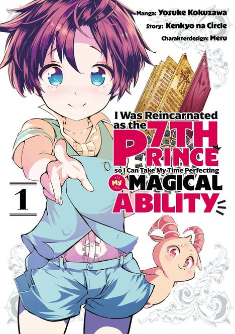 Ein Manga-Cover mit einem lächelnden Kind, das die Hand ausstreckt. Ein kleiner, gehörnter Begleiter ist zu sehen.