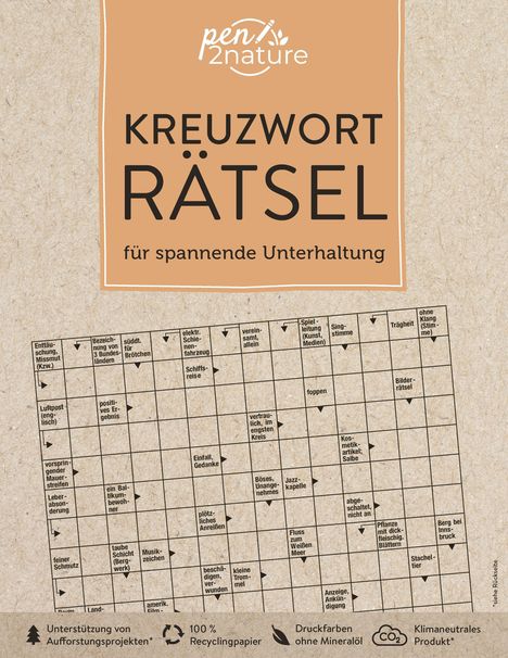 Pen2nature: Kreuzworträtsel für spannende Unterhaltung. Nachhaltiges Rätselbuch in Farbe, Buch