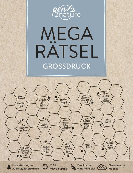 Pen2nature: Mega-Rätsel Großdruck. Bunter Rätselmix in Großschrift, Buch