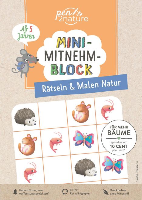 Pen2nature: Mini-Mitnehm-Block Rätseln &amp; Malen Natur, Buch