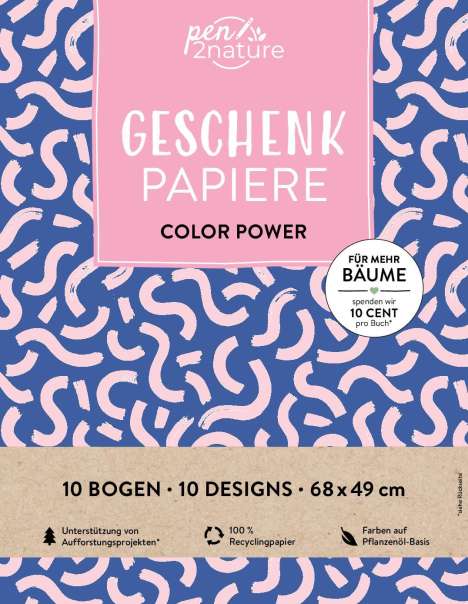 Geschenkpapier-Buch Color Power | 100% Recyclingpapier, Buch