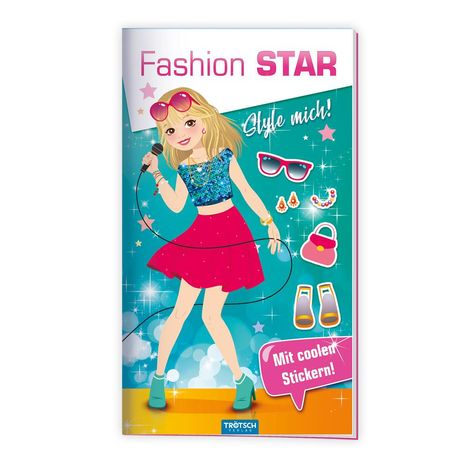Trötsch Malbuch Stickermalbuch Fashion-Star Popstar, Buch
