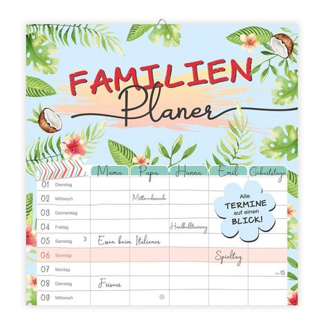 Trötsch Broschürenkalender Familienplaner 2025, Kalender