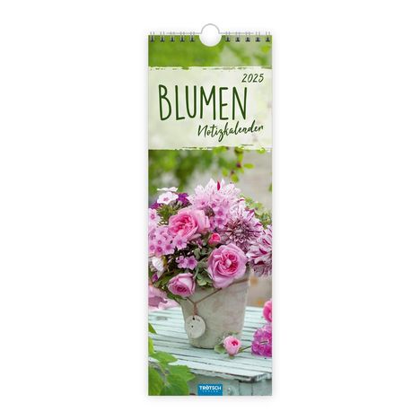 Trötsch Streifenkalender Blumen 2025 Notizkalender, Kalender