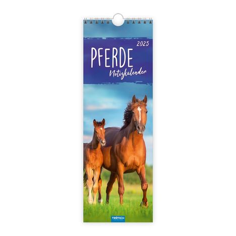 Trötsch Streifenkalender Pferde 2025 Notizkalender, Kalender
