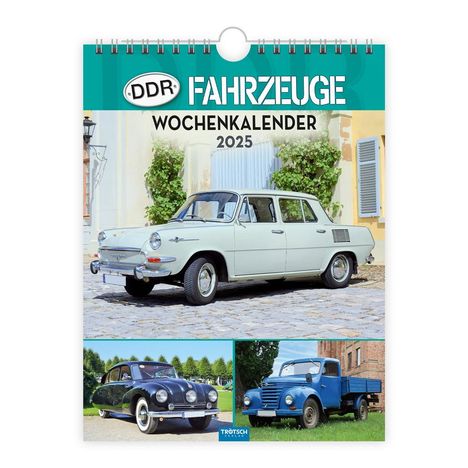 Trötsch Wochenkalender zum Hängen DDR-Fahrzeuge 2025, Kalender