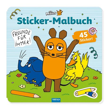 Trötsch Die Maus Stickermalbuch Malbuch mit Stickern, Buch