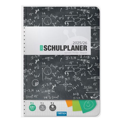 Trötsch Schulplaner Schwarz 25/26, Kalender