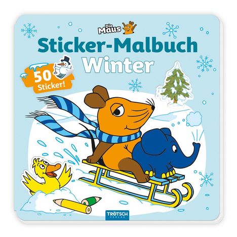Trötsch Verlag GmbH & Co. KG: TRÖTSCH - Die Maus Stickermalbuch Winter Malbuch mit Stickern | Ab 4 Jahren, Buch