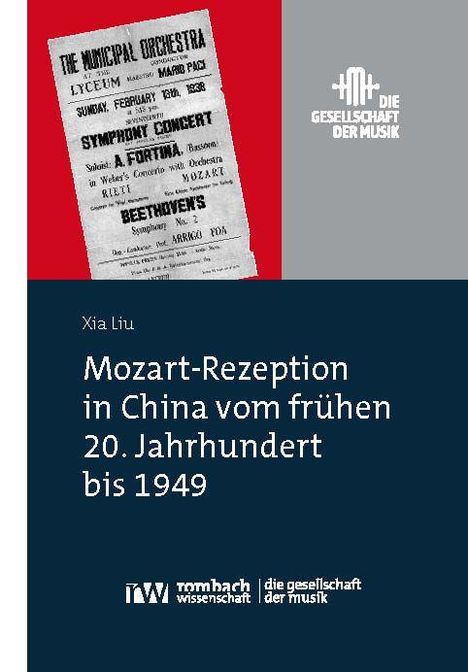 Die Texte beschreiben ein Konzert und ein Buch über Mozarts Rezeption in China. Logo der Gesellschaft der Musik.