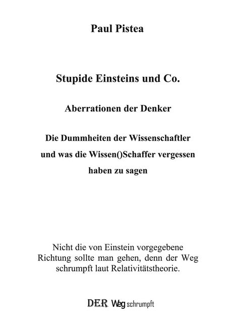 Paul Pistea: Stupide Einsteins und Co., Buch