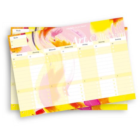 Lisa Wirth: Sunshine in my Heart Notizblock 2er-Set Tischkalender/Querkalender, immerwährender Kalender ohne Datum für den Schreibtisch mit 50 Blatt zum Abreißen. Wochenplaner undatiert im Querformat fürs Büro oder zu Hause. Aus der Art.Collection von Stay Inspired, Kalender