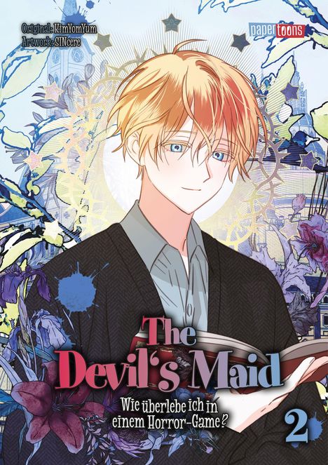 "The Devil's Maid: Wie überlebe ich in einem Horror-Game?" zeigt einen blonden Jungen in einem blumenreichen, stilisierten Hintergrund.