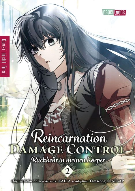 „Reincarnation Damage Control: Rückkehr in meinen Körper 2“ steht im Vordergrund. Eine gezeichnete Frau mit langen Haaren.